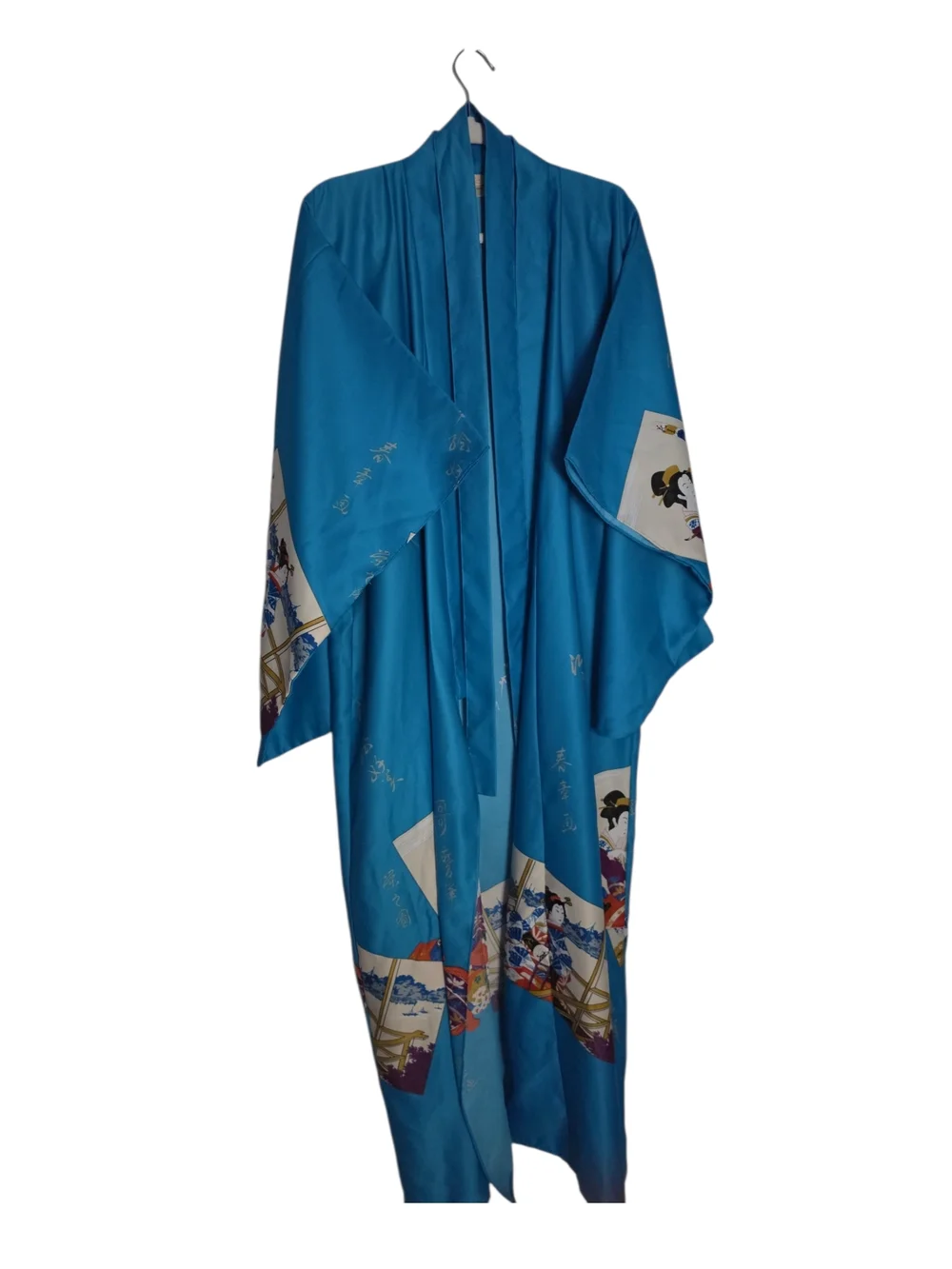 Turquoise Blue Kimono Robe - Picture 3 of 7